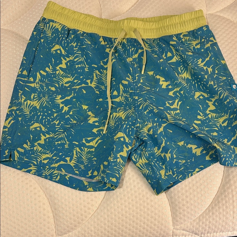 Born Primitive Blue and Yellow Patterned Board Shorts